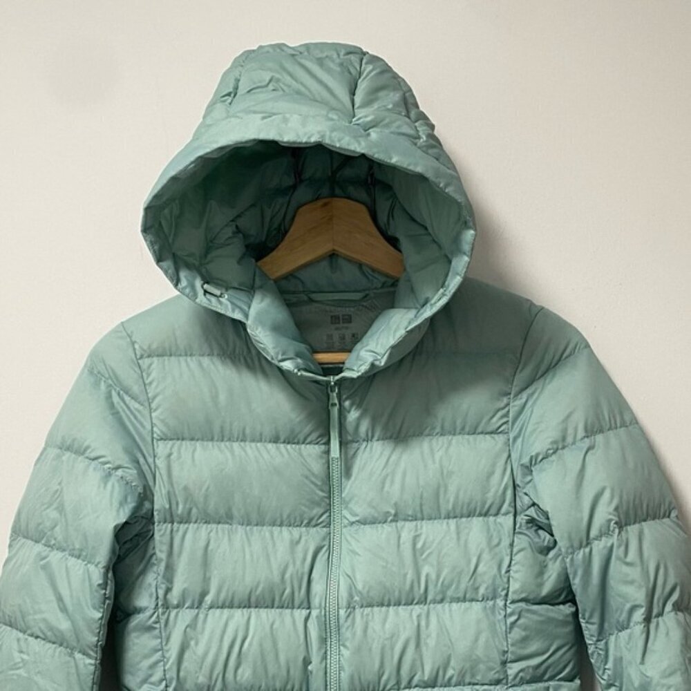 Uniqlo Ultra Light Down Jacket Light Blue Size XXS — 90% Down Fill 10% Feathers - Picture 4 of 9